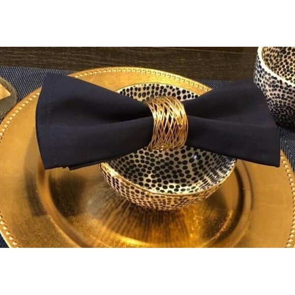 12-Pc Skavij Napkin Rings Set Made in India Gold Metal Rings New Orig Package - Picture 6 of 6